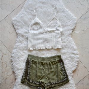 A&F Soft Summer Short with Embroidered Side Design